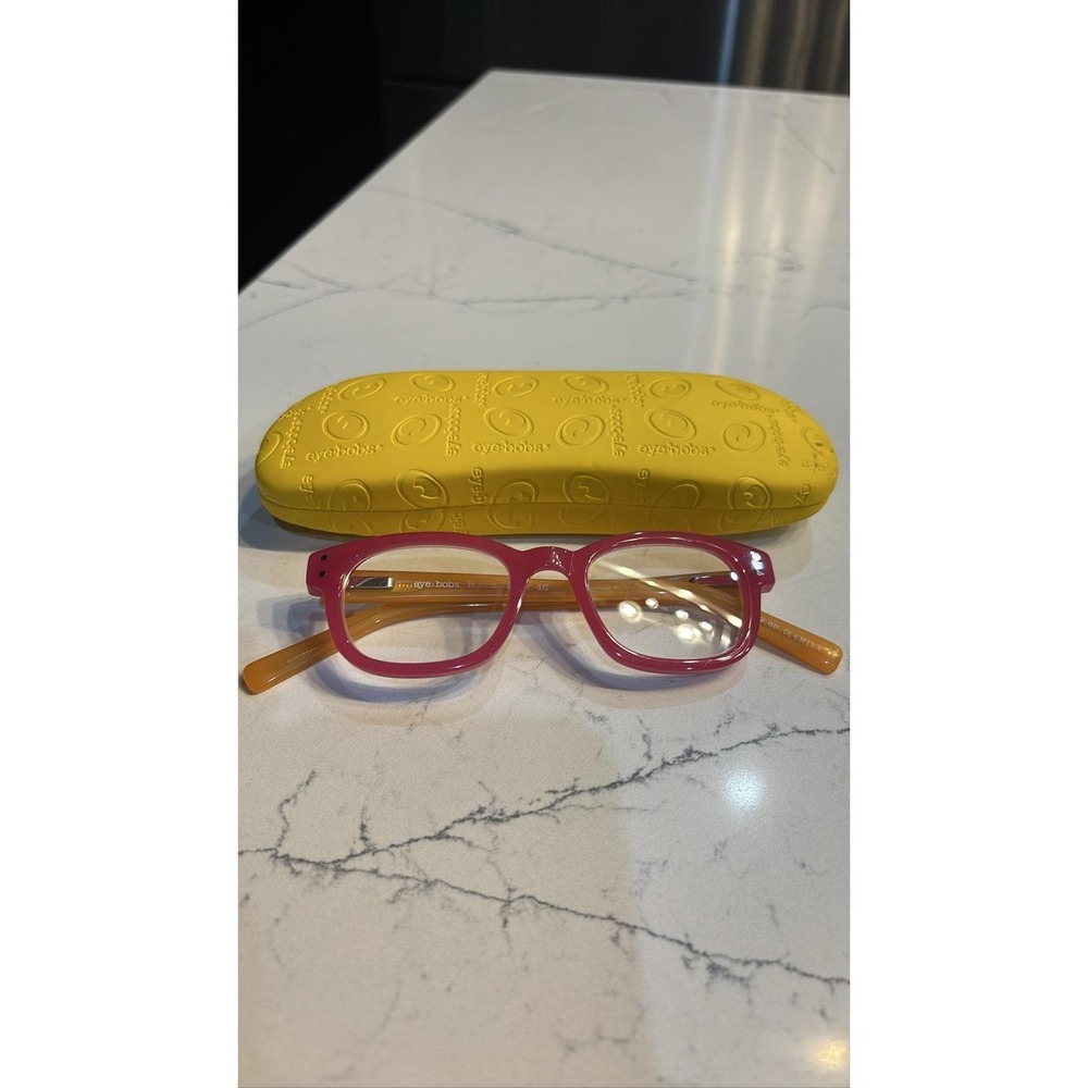 Eyebobs Butch Reading Glasses Pink Orange 46-20 +2.25 Readers w/ Case